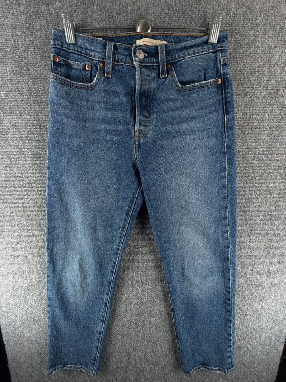 Levis Wedgie Straight Denim Jean Women 26 Button Fly Blue Premium ACTL 27X26